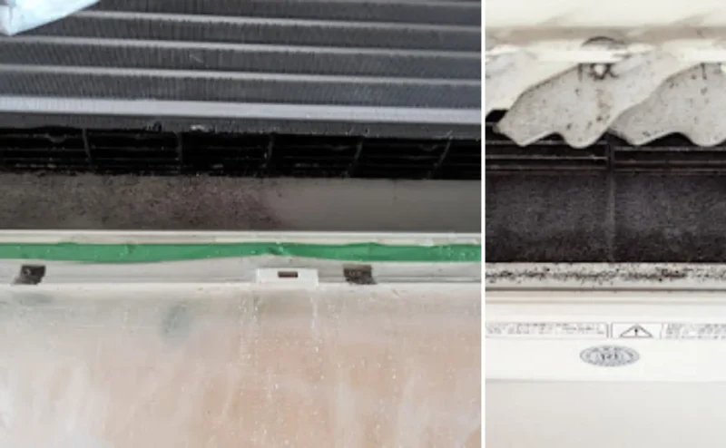 栗山町のエアコンクリーニングでカビだらけのエアコンを洗浄