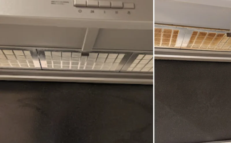 レンジフードクリーニングのビフォーアフター