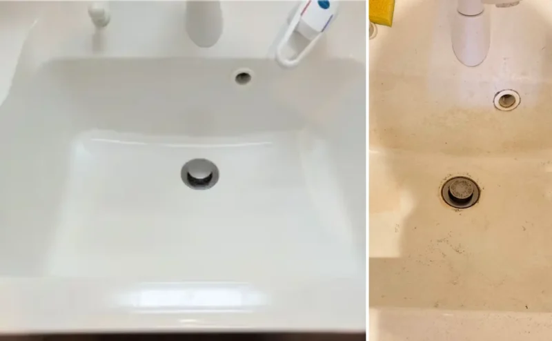 洗面台クリーニングのビフォーアフター