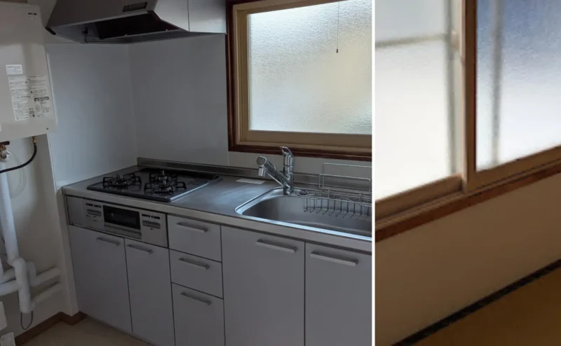 栗山町で賃貸物件のキッチンとまどなど空室がキレイに
